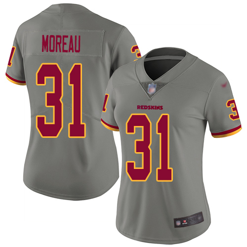 Washington Redskins Limited Gray Women Fabian Moreau Jersey NFL Football #31 Inverted Legend